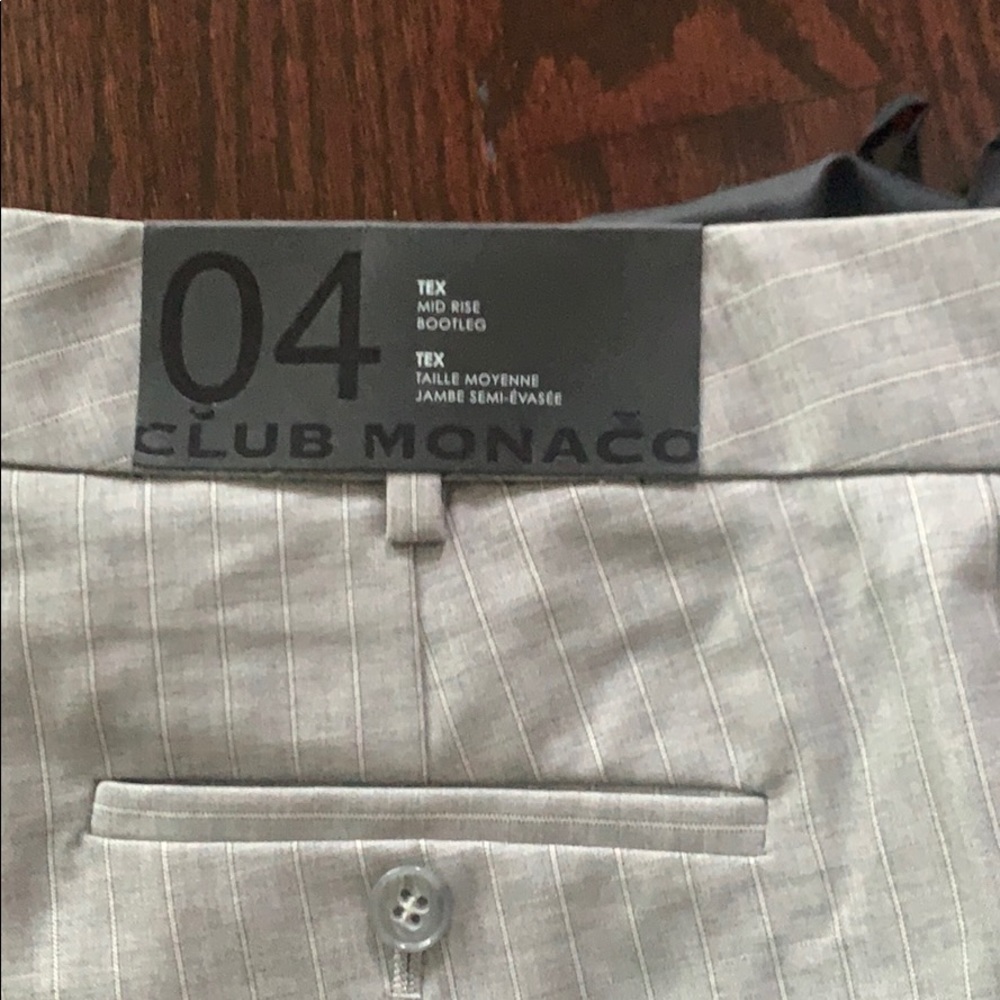 Club Monaco Tex pants size 4 grey pinstripe
